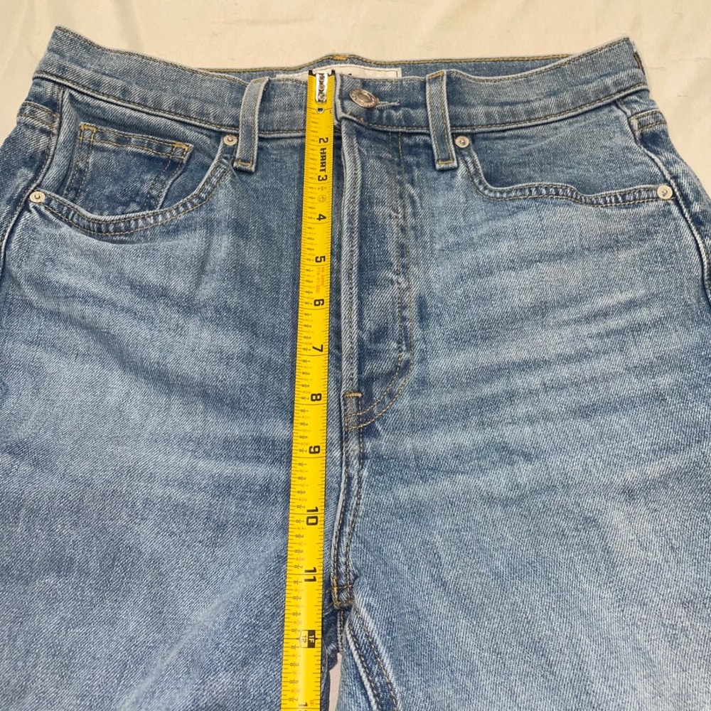 Frank & Eileen Monaghan Wide Leg Jeans Blue Button Fly Raw Hem Size 28 - Picture 7 of 13